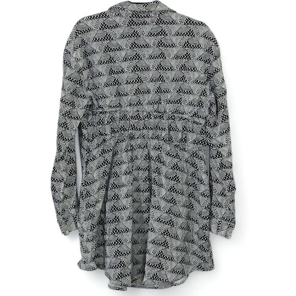 By Anthropologie Long Sleeve Dress Collared Mini Size M Modern Boho - Picture 3 of 11